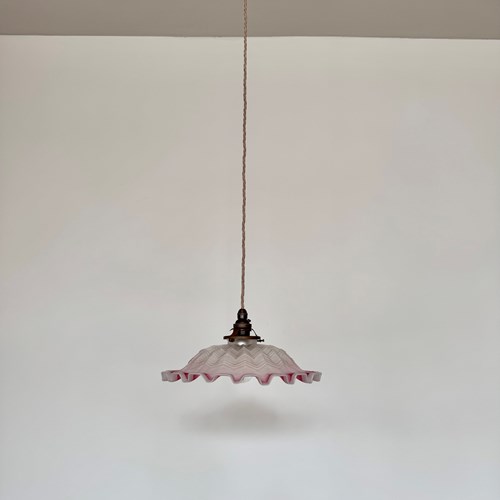 Frosted Pink Victorian Handkerchief Glass Shade
