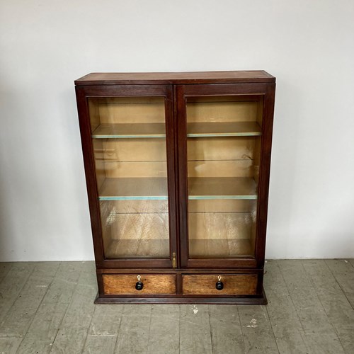 Walnut Glass Fronted Display Cabinet
