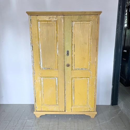 Hungarian Yellow Painted Cupboard