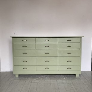 Painted Mid Century Bank Of Drawers