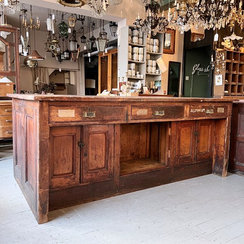 1920S Wooden Scentific Laborartory Work Bench