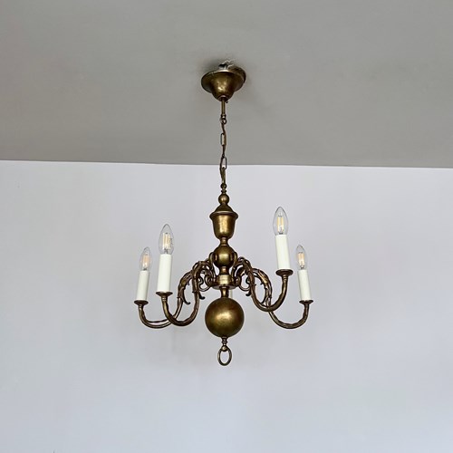 French Brass Flemish Style Chandelier