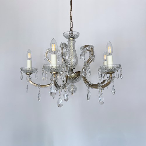 Marie Thérèse Chandelier With Faceted Glass Stem