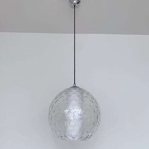 Mid Century Czech Bubbled Glass Shade 