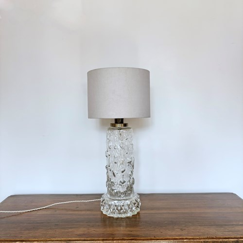 Mid Century Swedish Glass Table Lamp, Henrik Blomqvist For Stilarmatur Tranås