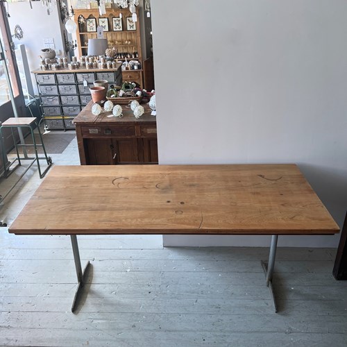 Mid Century Teak And Steel Table