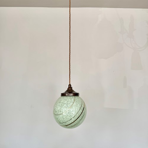 Mint Green Mottled Globe Gglass Shade