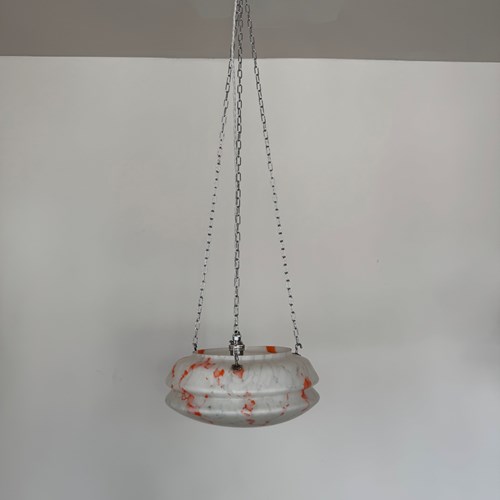 Mottled White And Orange Glass Diffuser Pendant