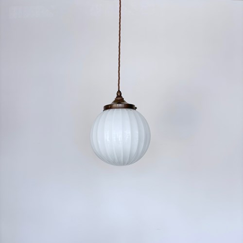 Moulded White Glass Globe Shade