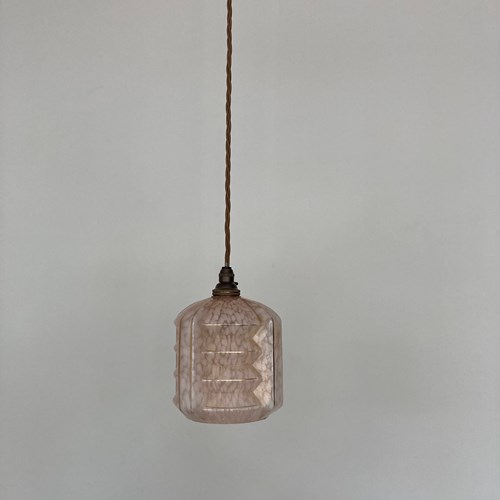 Pale Pink Clichy Shade With Gold Band Detail