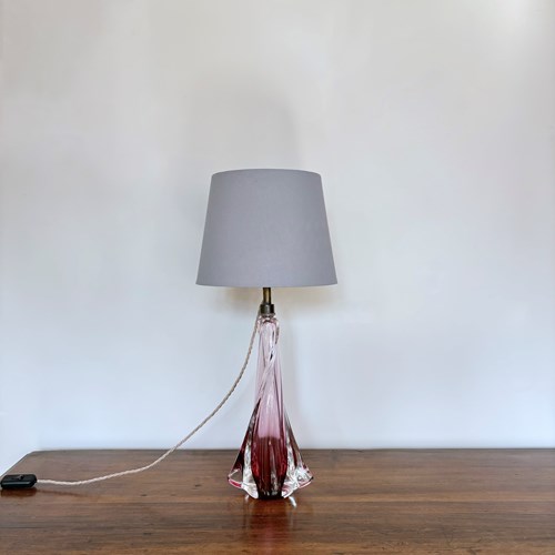 Pink Glass Table Lamp