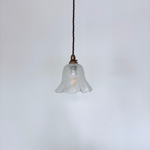 Small Fluted Crackle Glass Shade