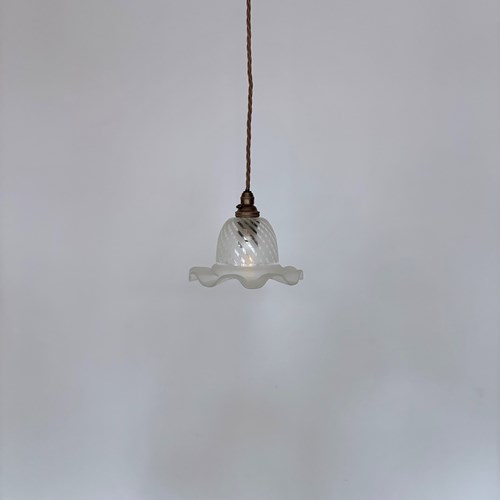 Small Striped Frill Glass Shade