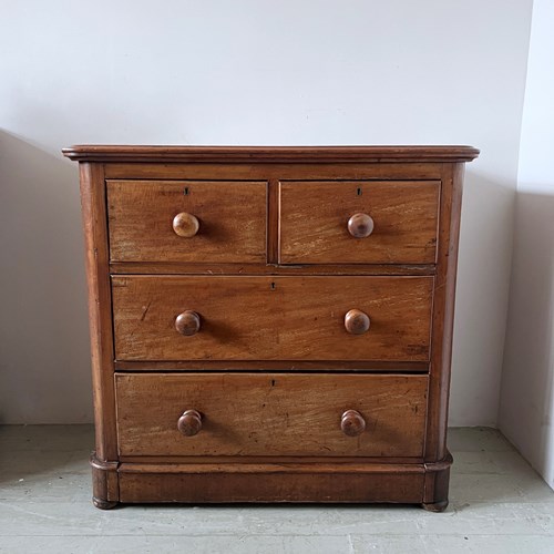 Small Victorian Veneered Chest Of Drawers