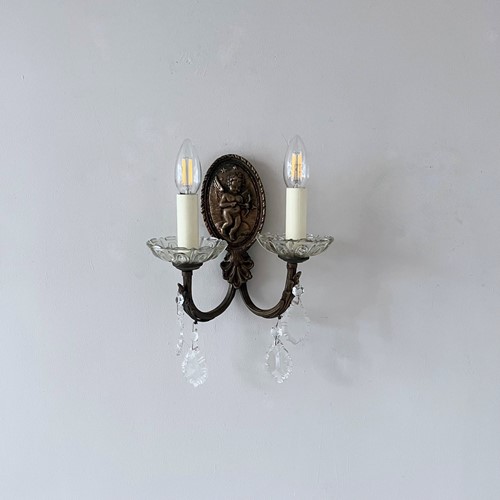 Pair of Antique Brass Wall Lights