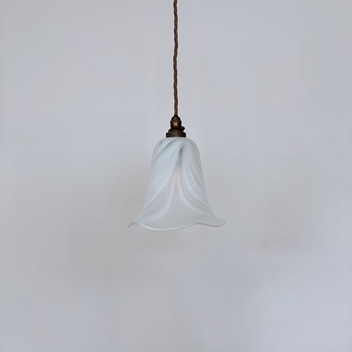 Tulip White Swirled Glass Shade