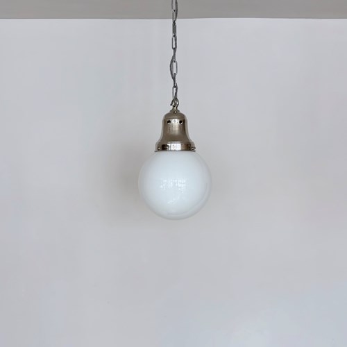 White Globe Shade With Chrome Gallery Fitting