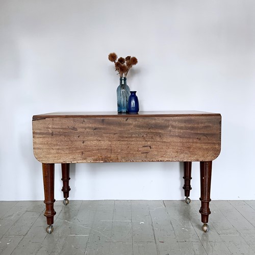 Wooden Drop Leaf Table with Drawer
