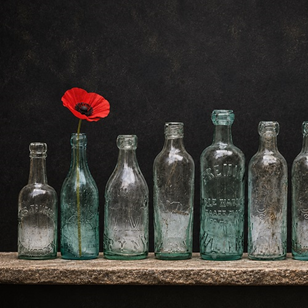 Antique Glass Bottles Flower Vase G...
