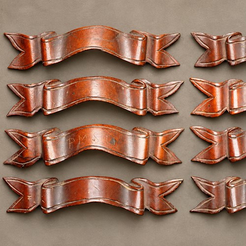 Whittled Ribbon Handles Antique Carved Wooden Chest Drawer Pull Handle Cup Knob