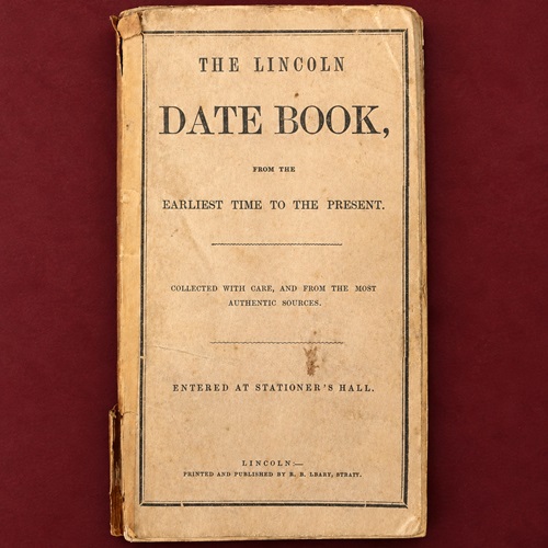 1858 Lincoln Date Book Earliest Time To Present R.E.Leary (Strait) Lincolnshire