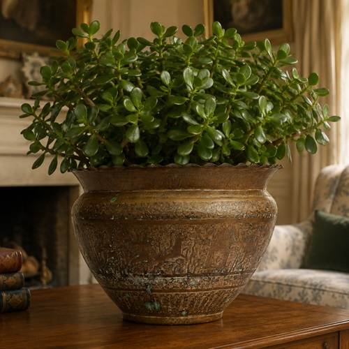 Large Cache Pot Houseplant Planter Indoor Brass Plant Pot Pots Urn Old Garden
