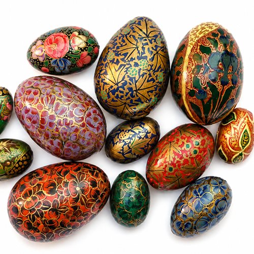 Hand Painted Eggs Collection Of 12 Hand Painted Wooden Eggs Wood Egg