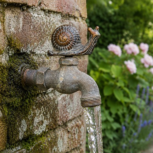 Snail Garden Tap Vintage Garden Water Hose Planter Trough Watering Brass Spout