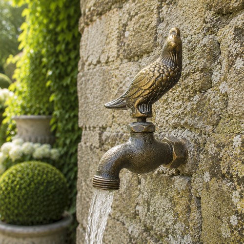 Parrot Garden Tap Vintage Garden Water Hose Planter Trough Watering Brass Spout