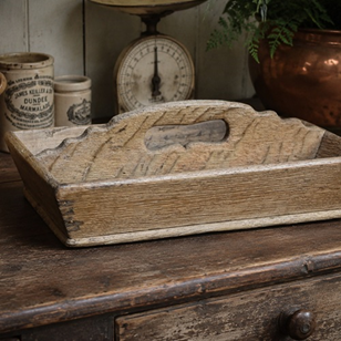 Oak Cutlery Tray 19Th Century Table...