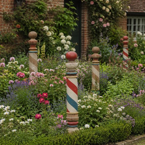 Architectural Posts X 6 Old Vintage Painted Wooden Posts Wood Post Old Garden