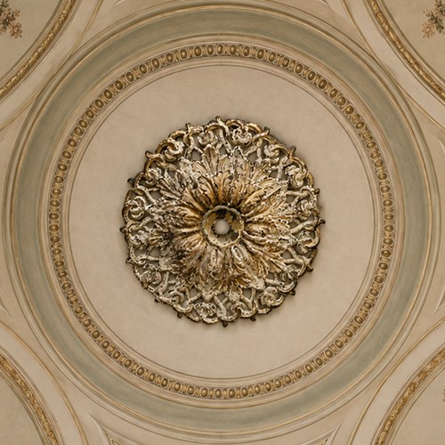 Regency Ceiling Rose Gilt Brass Antique Ceiling Rose Worn Painted Georgian Light