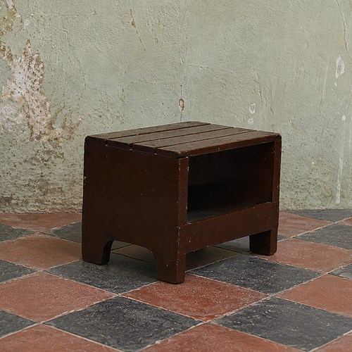 Painted Elm Box Stool Antique Footstool Side Stool Seat Chair Wooden Stand Wood