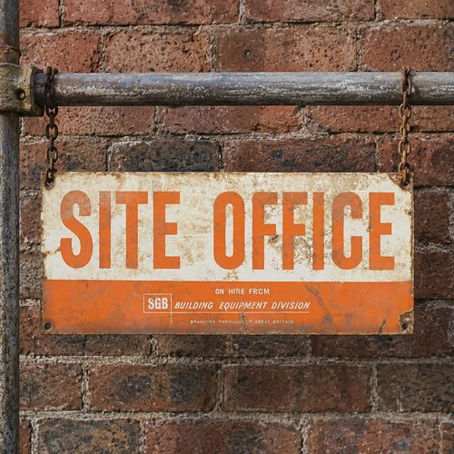 Enamel Sign SGB Site Office Building Scaffold Vintage Old Sign Scaffolding Prop 