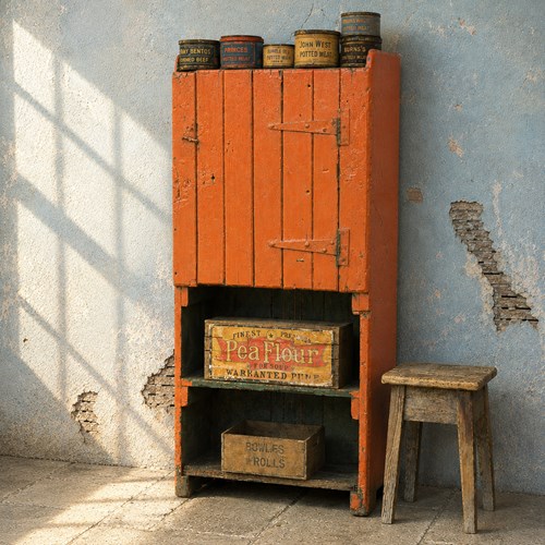 Painted Pine Pantry Cupboard Shelf Antique Pine Country Kitchen Storage Chest