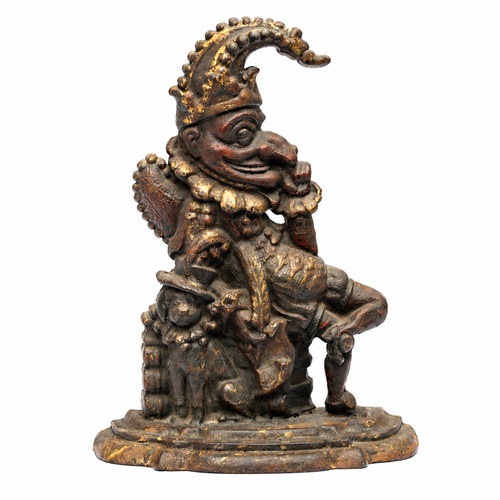 Door Stop Cast Iron Door Porter 19Th C Mr Punch Victorian Antique Old Painted