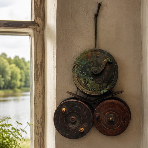 Fly Fishing Reels Wall Hanging House Water Coast River Stream Mill Cottage 