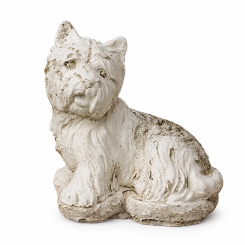 West Highland Terrier Stone Dog Antique Garden Westie White Animal Old Vintage