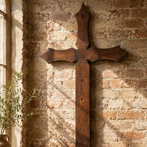 5 Foot Crucifix Large Cross Victorian Church Chapel Gothic Christ Catholic Pine