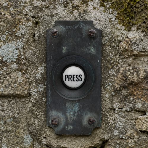 Edwardian Door Bell Antique Reclaimed Brass Doorbell Press Buzzer Vintage Bell