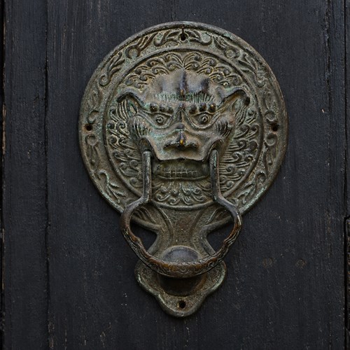 Large Door Knocker Antique Chinese Bronze Reclaimed Foo Dog Door Knocker Lion 