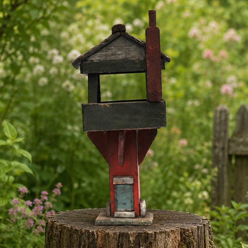 Quirky Bird Table Old Vintage Garden Birds Wood Garden Feeder Wooden Bird Table