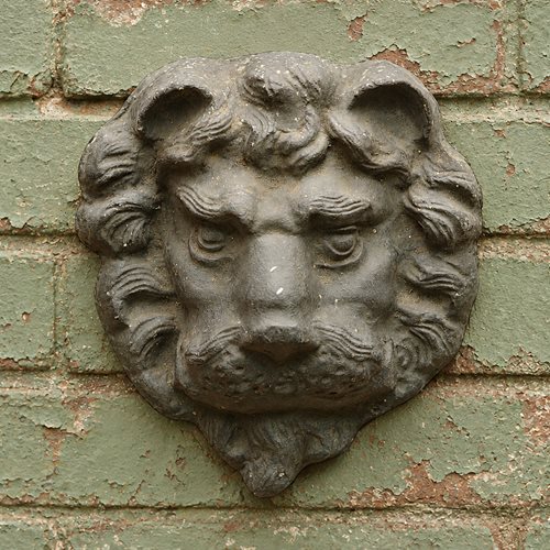 Lead Lion Mask Antique Lead Lion Head Antique Gate Pillar Wall Mounting