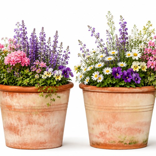 Medium Tuscan Planter Pair Old Vint...