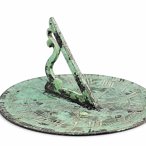 Engraved Sundial Antique Bronze Garden Sun Dial Old Round Sundial Victorian Dial