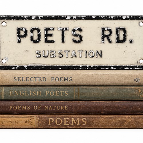 Poets Sign Poet Plaque Poetry Book Writing Literacy Art Author Shelf Vintage Old