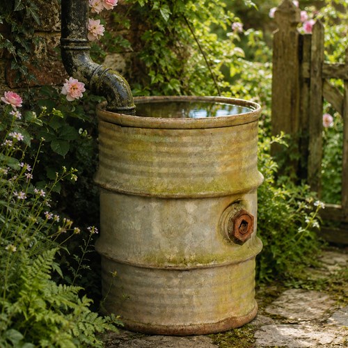 Water Tank Barrel Drum Round Garden Water Butt Planter Drum Pot Tub Old Trough