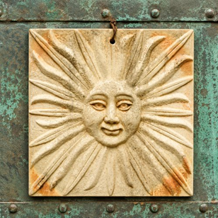 Terracotta Sun Old Vintage Garden W...