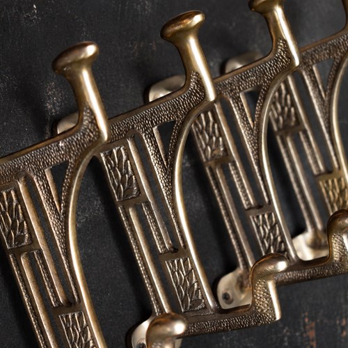 Brass Coat Hooks Hat Peg Hook Clothes Hall Stand Porch Storage Rail Interior Set