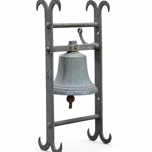 Chapel Bell Ecclesiastical Antique Bronze Bell Wrought Iron Old Victorian Church